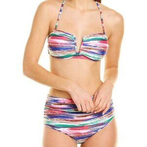 NWT Catherine Malandrino Bikini Set White Pink Blue Bathing Suit